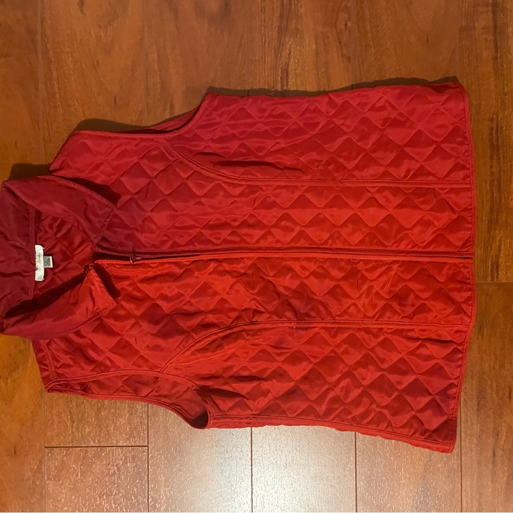 Kim Rogers Red Quilted Sleeveless Vest